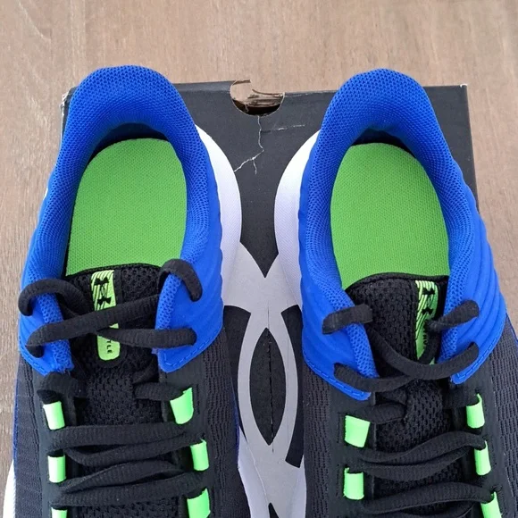 Under Armour Kids' Outhustle 2 Shoes - Color: Black/Blue/Green - Size: 3.5Y - Picture 4 of 9